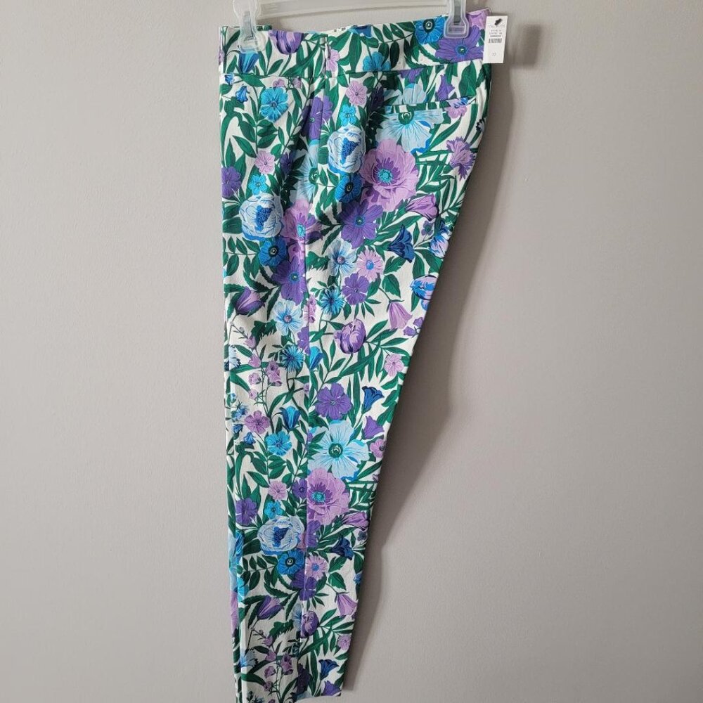 NWT! TALBOTS Chatham Ankle Pants Size 10 Floral Print Retail $109!!